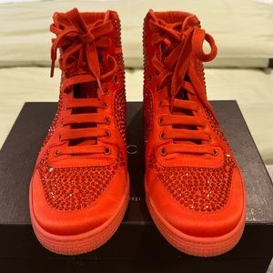 COPY - Gucci satin orange Swarovski embellished high tops size 40